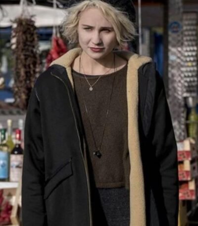 Sense8 Riley Black Hooded Shearling Jacket