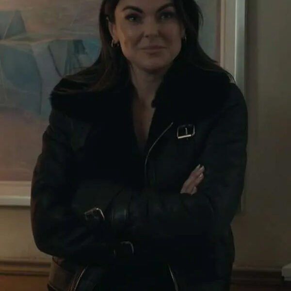 Serinda Swan Reacher S02 Black Leather Jacket