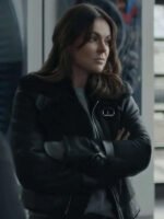 Serinda Swan Reacher S02 Black Leather Jacket