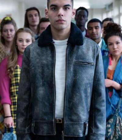 Sex Education S02 Sami Outalbali Distressed Jacket