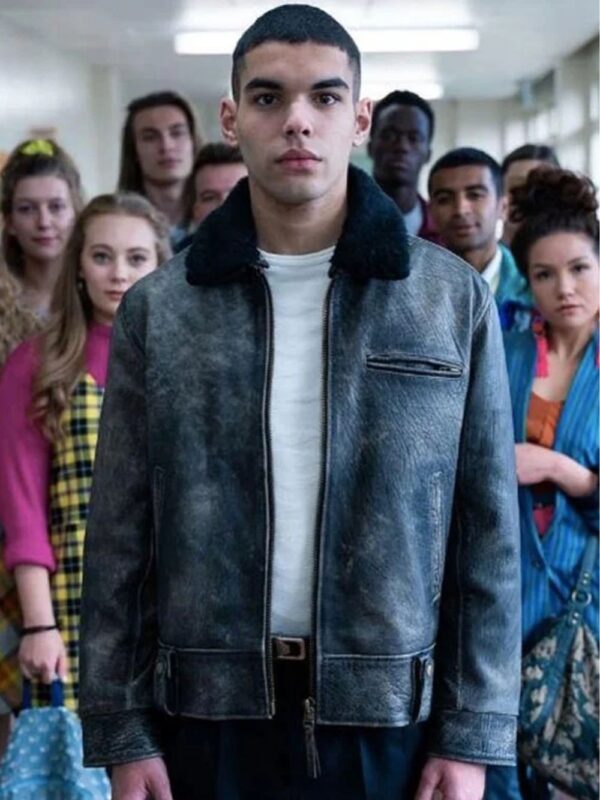 Sex Education S02 Sami Outalbali Distressed Jacket