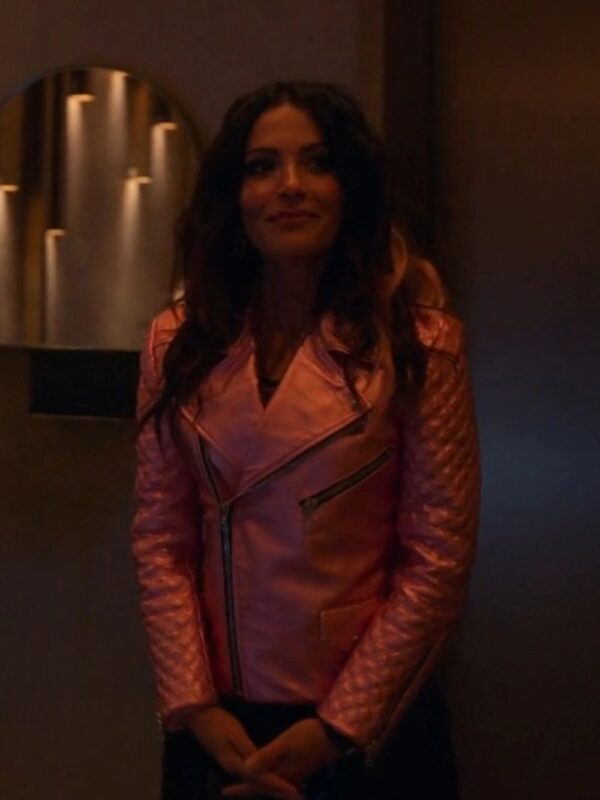 Sex_Life Billie Connelly Leather Pink Jacket