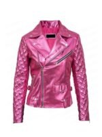Sex_Life Billie Connelly Leather Pink Jacket