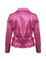 Sex_Life Billie Connelly Leather Pink Jacket