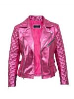 Sex_Life Billie Connelly Leather Pink Jacket