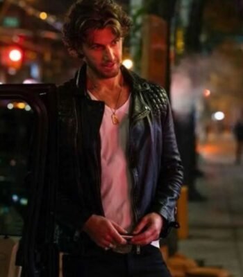 Sex_Life Brad Simon Black Biker Quilted Leather Jacket