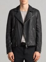 Sex_Life Brad Simon Black Biker Quilted Leather Jacket