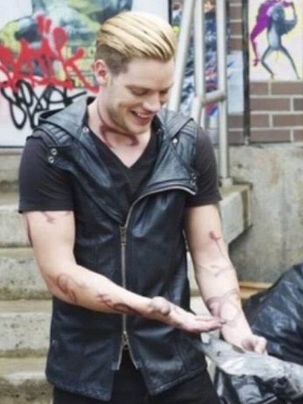 Shadowhunters Dominic Sherwood Biker Leather Vest