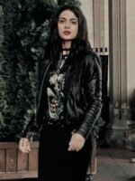 Shadowhunters Emeraude Toubia Black Biker Leather Jacket