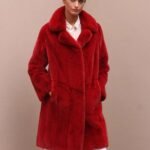 Shanna Mink Fur Graceful Red Coat