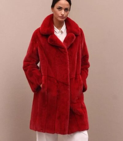 Shanna Mink Fur Graceful Red Coat