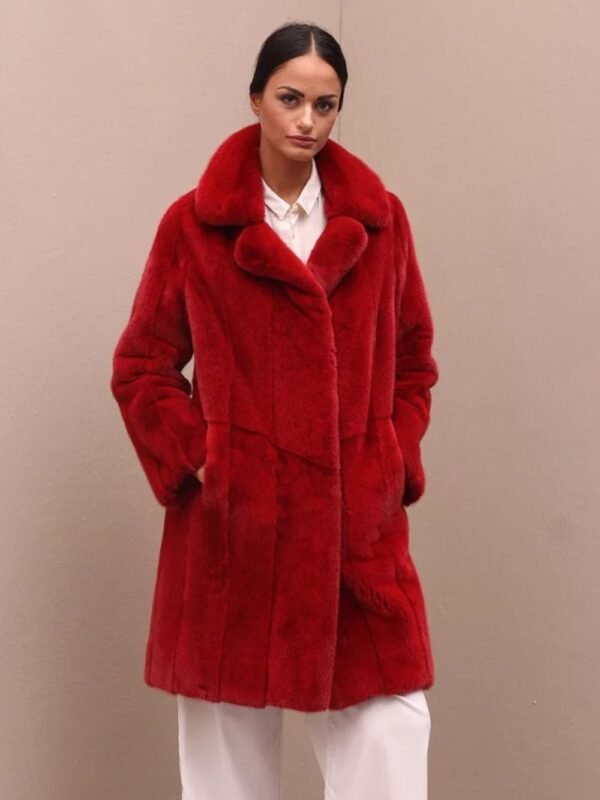 Shanna Mink Fur Graceful Red Coat