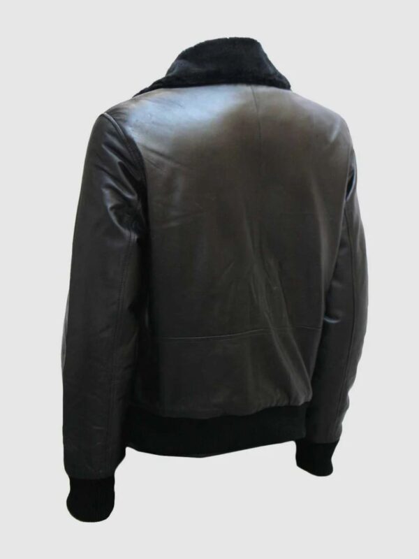 Shaun Black Bomber Sheepskin Real Leather Jacket