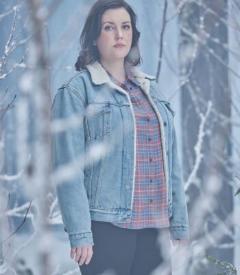 Shauna Yellowjackets Blue Denim with Shearling Collar Jacket