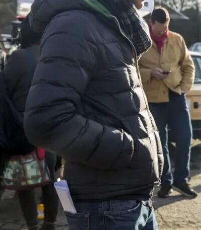 Shawn Levy Stranger Things Black Hooded Puffer Jacket