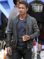 Shia Labeouf Transformers 3 Grey Leather Jacket