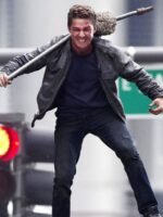 Shia Labeouf Transformers 3 Grey Leather Jacket