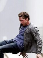 Shia Labeouf Transformers 3 Grey Leather Jacket