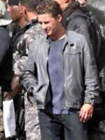 Shia Labeouf Transformers 3 Grey Leather Jacket