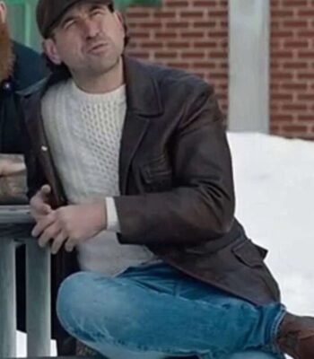 Shoresy Ted Hitchcock Brown Leather Coat