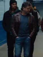 Shoresy Ted Hitchcock Brown Leather Coat