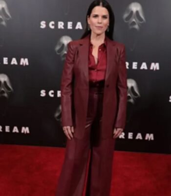 Sidney Prescott Scream Maroon Leather Coat