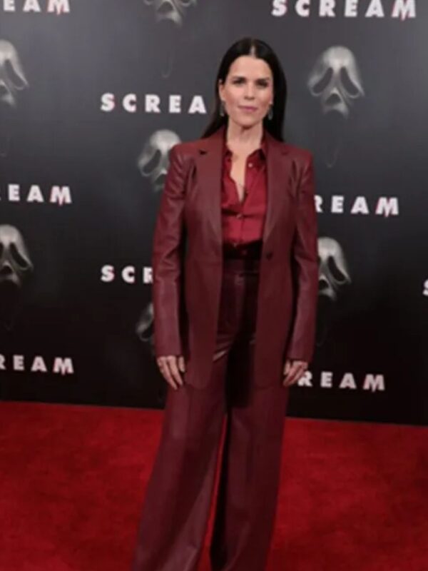 Sidney Prescott Scream Maroon Leather Coat