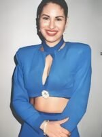 Singer Selena Quintanilla Blue Cropped Jacket