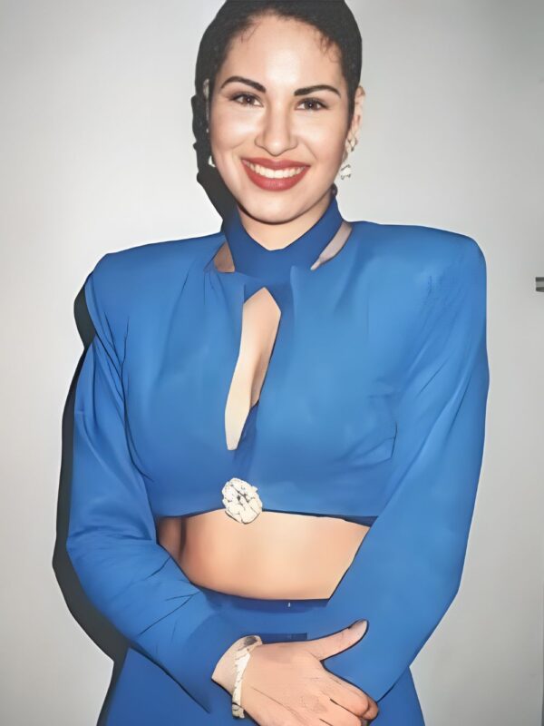 Singer Selena Quintanilla Blue Cropped Jacket