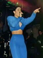 Singer Selena Quintanilla Blue Cropped Jacket