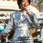 Singer Selena Quintanilla Christian Serratos Silver Jacket