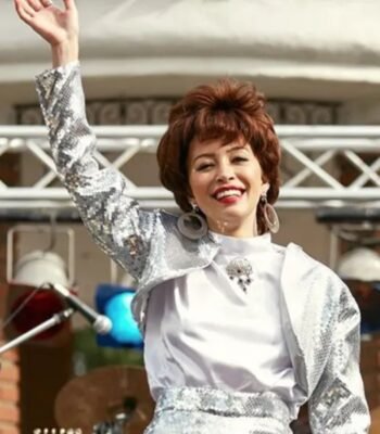 Singer Selena Quintanilla Christian Serratos Silver Jacket