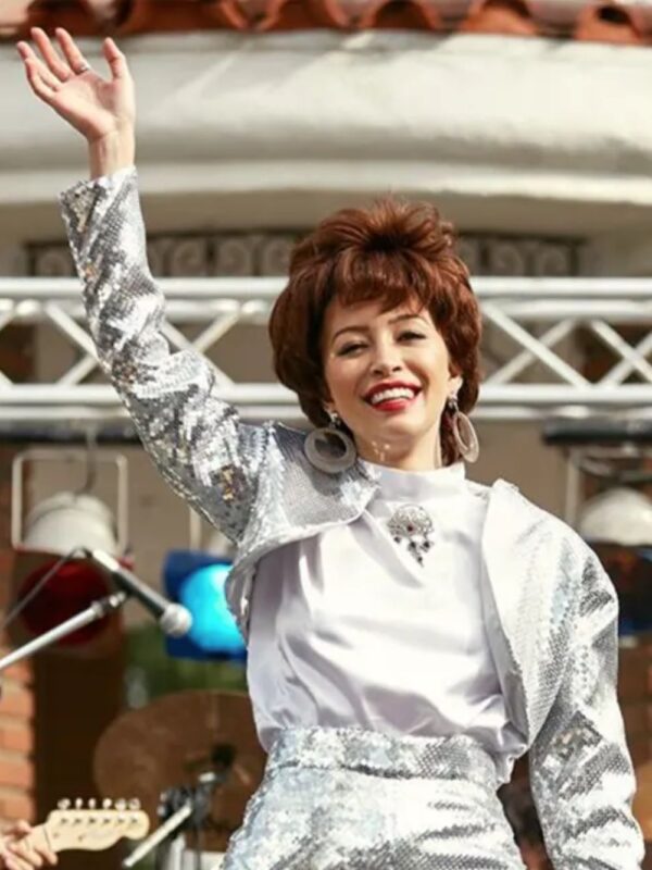 Singer Selena Quintanilla Christian Serratos Silver Jacket