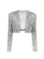 Singer Selena Quintanilla Christian Serratos Silver Jacket