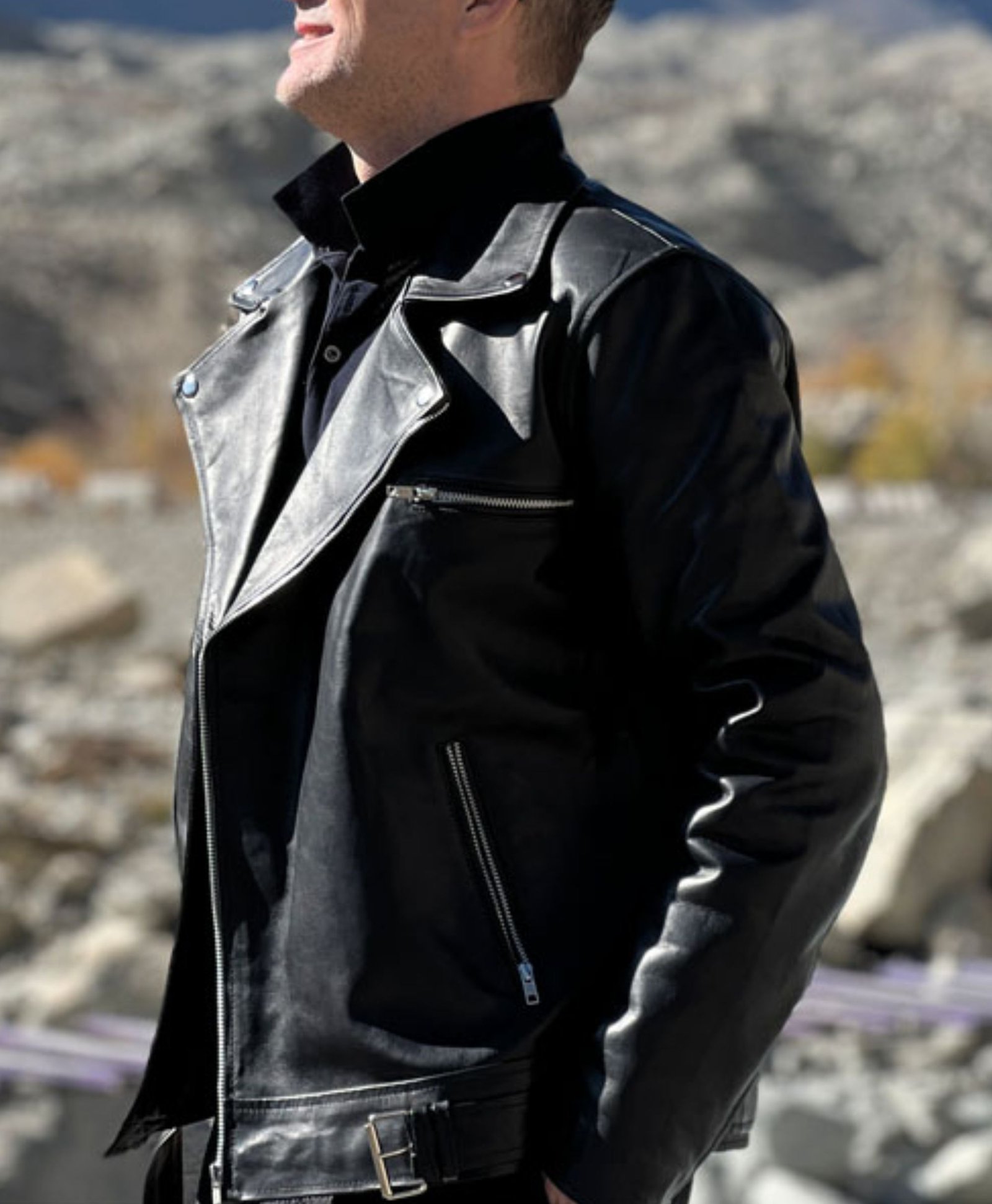 Slim Fit Leather Jacket Biker Slim Fit Leather Jacket Biker