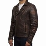 Slim Fit Mens Brown Motorcycle Jacket