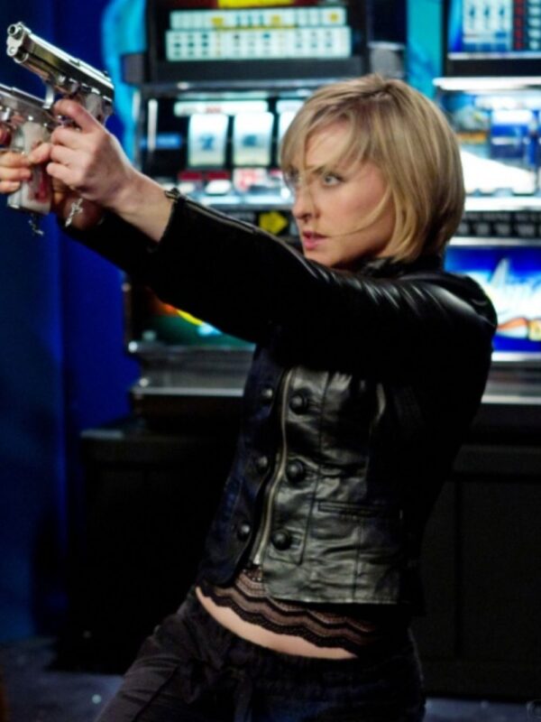 Smallville Chloe Sullivan Leather Black Jacket