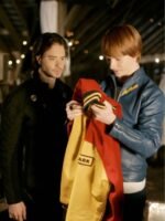 Smallville Garth Ranzz Blue Costume Leather Jacket
