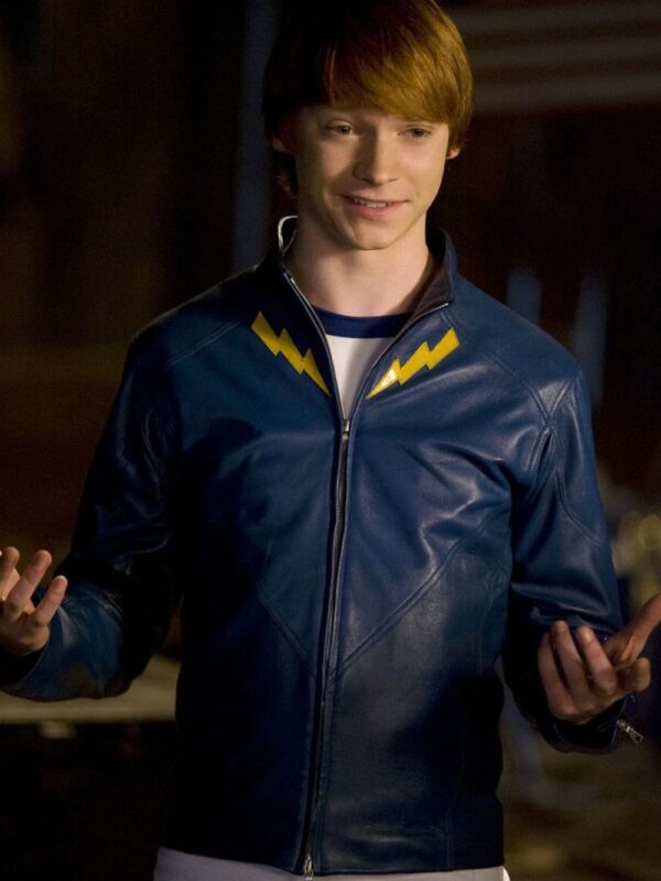 Smallville Garth Ranzz Blue Costume Leather Jacket