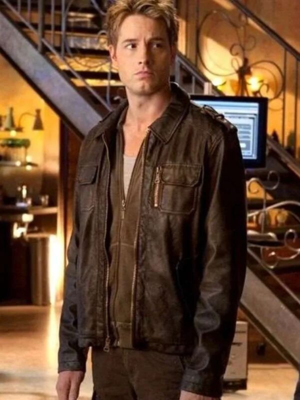 Smallville Justin Hartley Black Leather Jacket