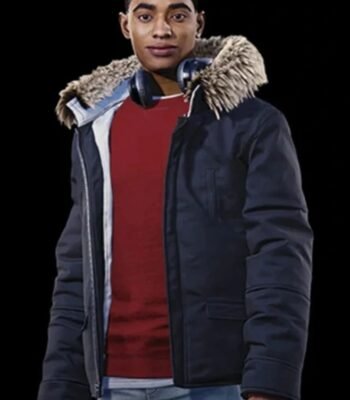 Spider Man Miles Morales Fur Hooded Parka Jacket