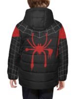 Spider Man Miles Morales Kids Black and Red Puffer Jacket