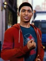 Spider Man Miles Morales PS4 Red Fleece Drawstring Hoodie