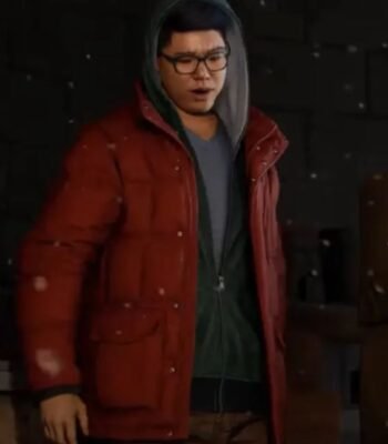 Spider Man Miles Morales Red Quilted Puffer Jacket