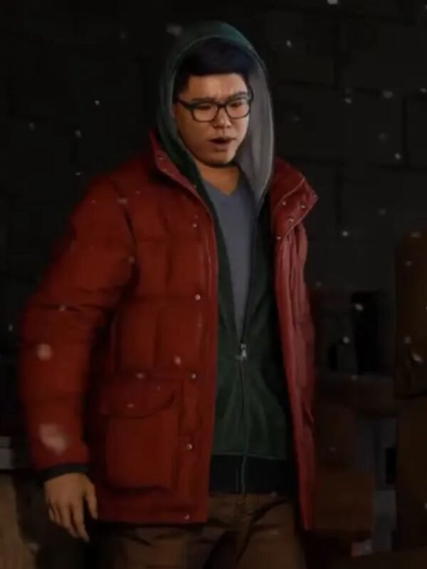 Spider Man Miles Morales Red Quilted Puffer Jacket