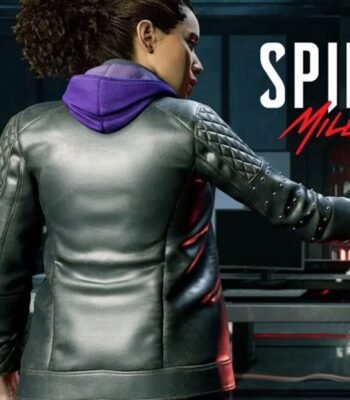 Spider Man Miles Morales Tinkerer Black Quilted Leather Jacket