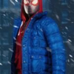Spider Man PS4 Miles Morales Blue Puffer Jacket With Hood