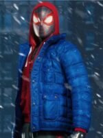 Spider Man PS4 Miles Morales Blue Puffer Jacket With Hood