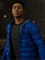 Spider Man PS4 Miles Morales Blue Puffer Jacket With Hood