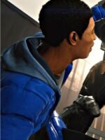 Spider Man PS4 Miles Morales Blue Puffer Jacket With Hood
